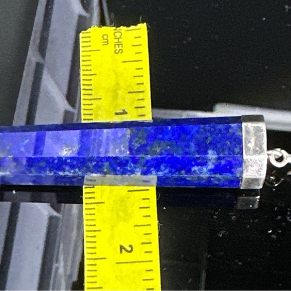 2 Inch Tall Lapis Lazuli Pendant with Sterling Silver Cap - Picture 9 of 16